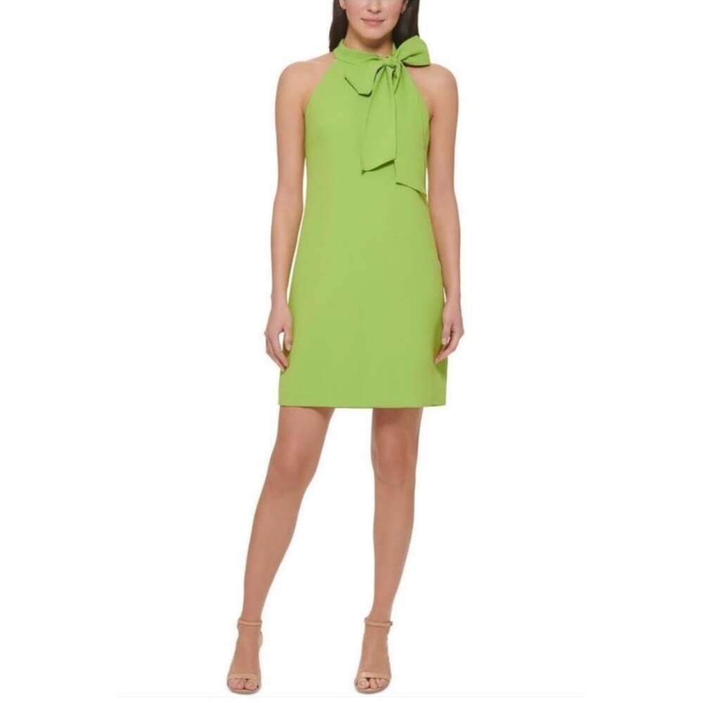 Vince Camuto Bow Neck dress kiwi green NWT